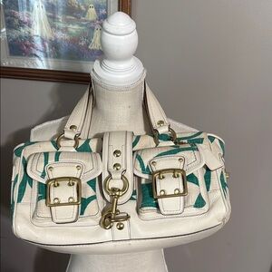 Coach Cream and Green Satchel, Mandy Edition.